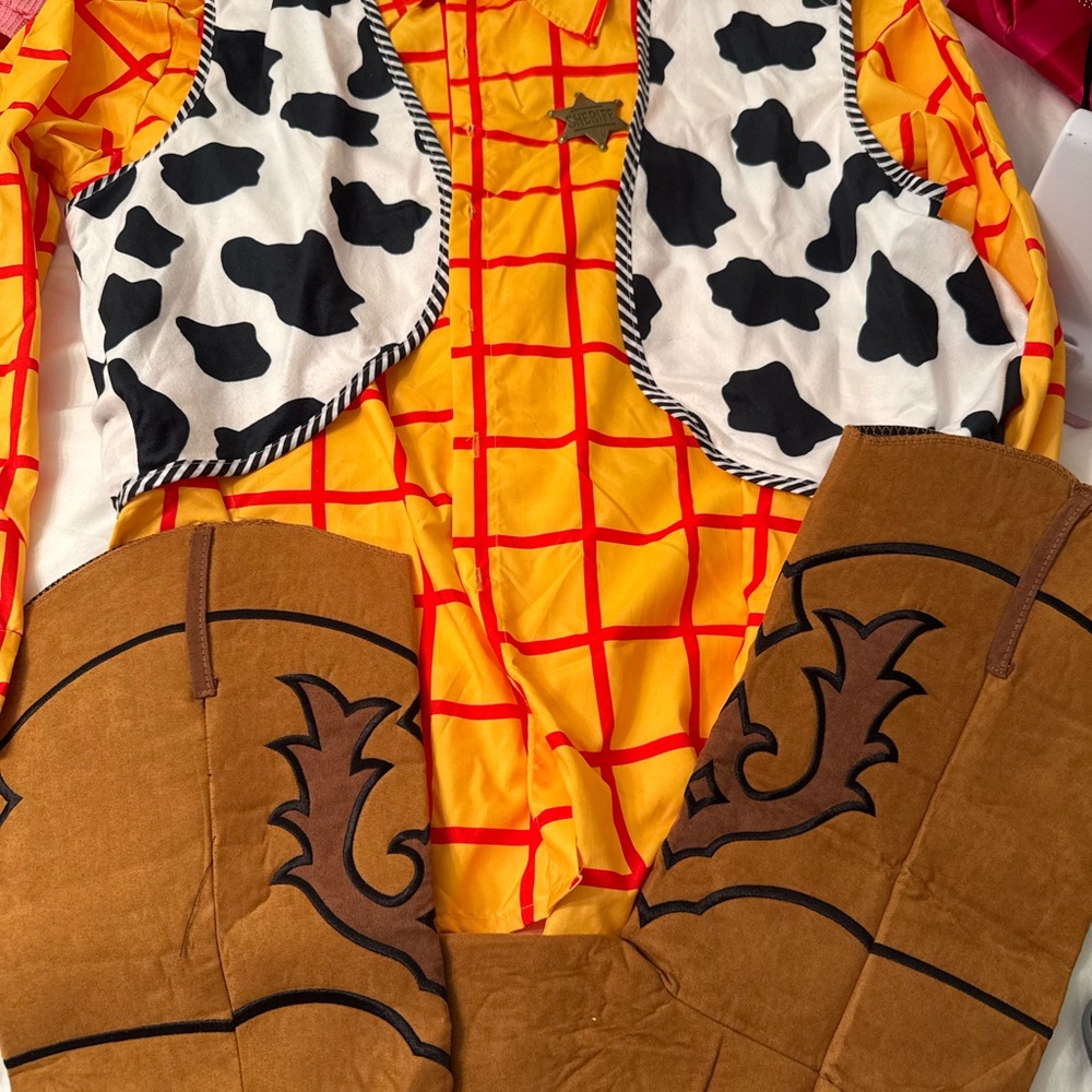 Disney Woody Mens XLCostume - Yellow, Brown, Black, White